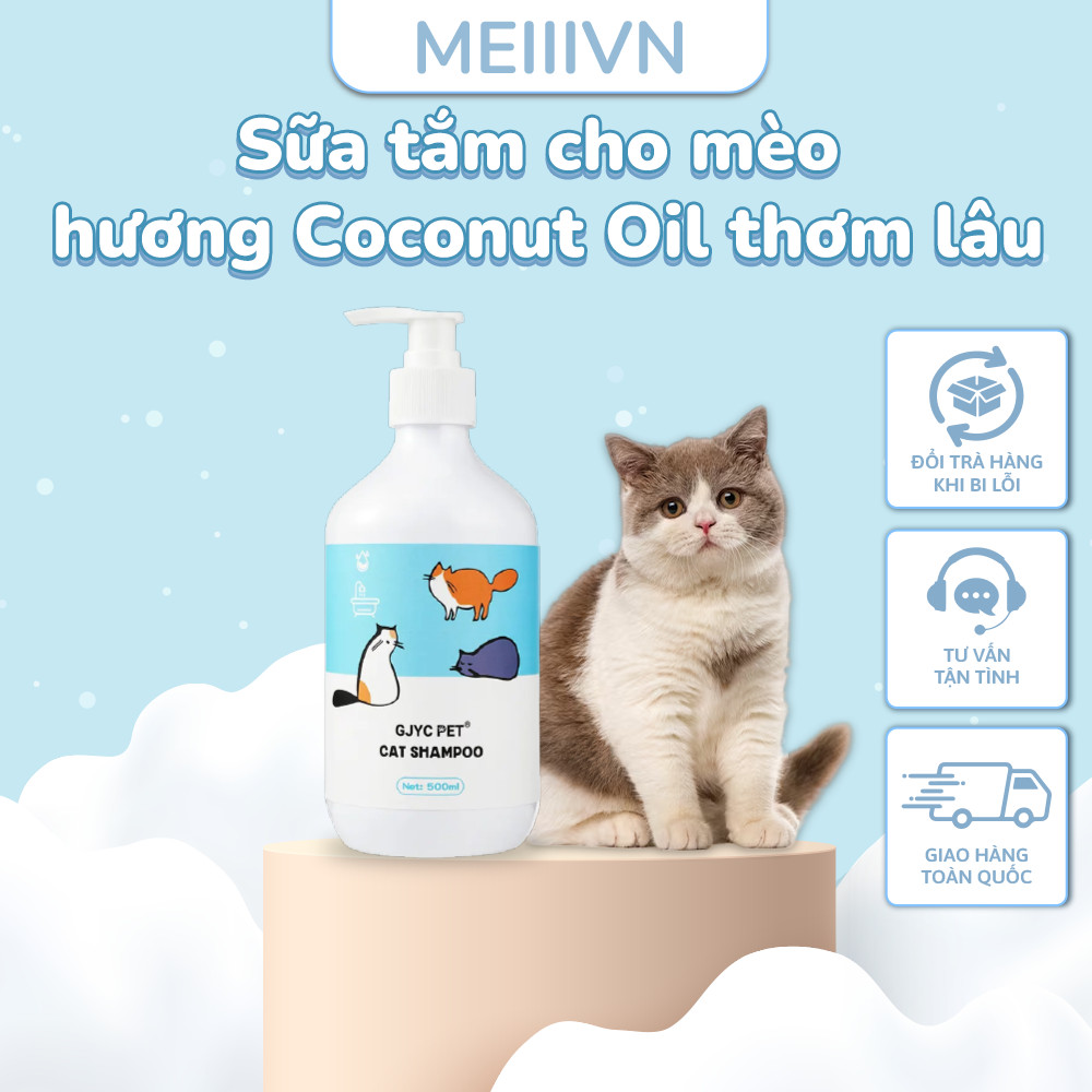 Sữa tắm cho mèo hương Coconut Oil thơm lâu khử mùi hôi dưỡng lông mềm mượt cho thú cưng Meiii.vn