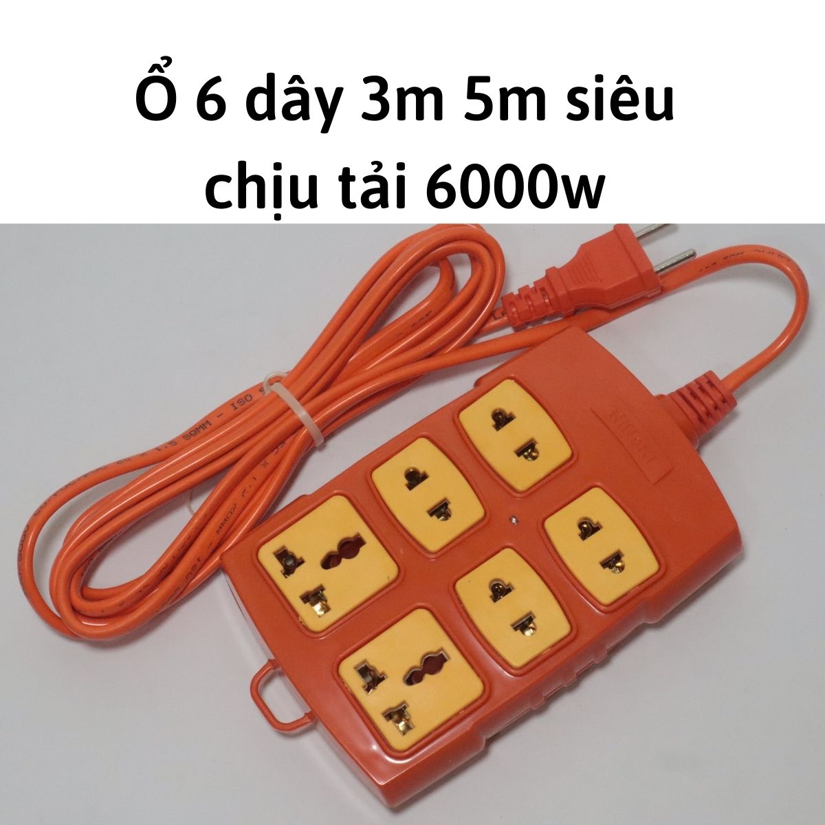 Ổ cắm điện chịu công suất 6000w hinoki 30a-250v đui sứ chịu nhiệt, chống cháy công suất tổng 6000w các lỗ cắm, dây dài 3 đến 5m