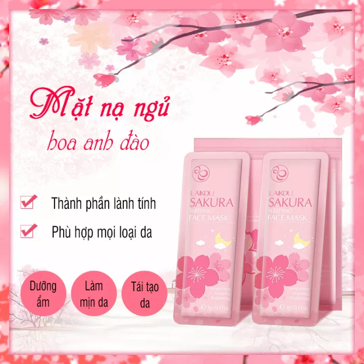 Bịch 15 Miếng Mặt Nạ Ngủ Hoa Anh Đào Sakura Laikou Chính Hãng