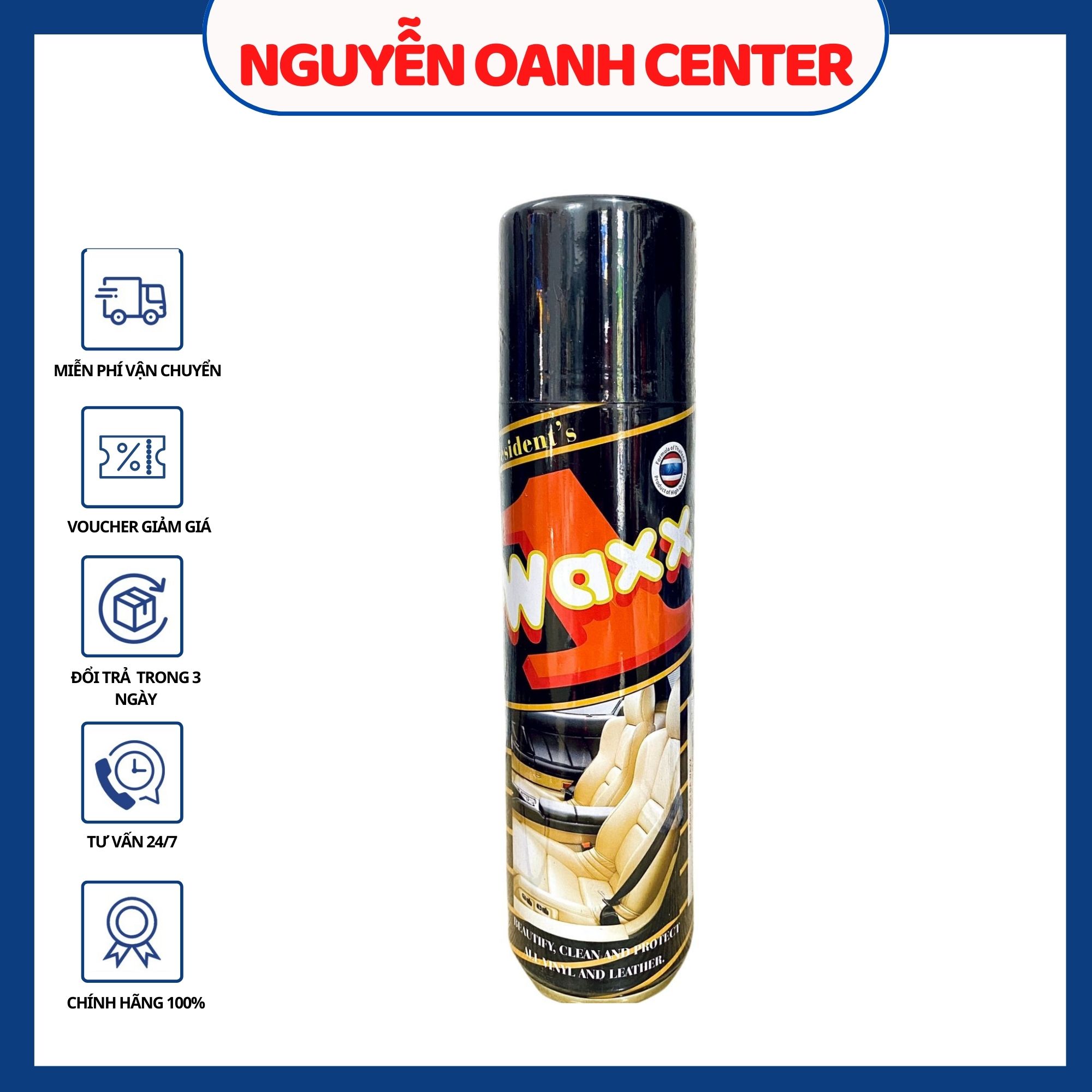 Chai xịt đánh bóng da đồ gỗ đồ nhựa Waxx 1 500ml