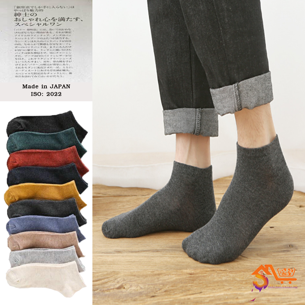 Tất Nam Cổ Ngắn, COMBO 5 đến 10 Đôi Tất Thu Đông MUJI Hàng Hiệu