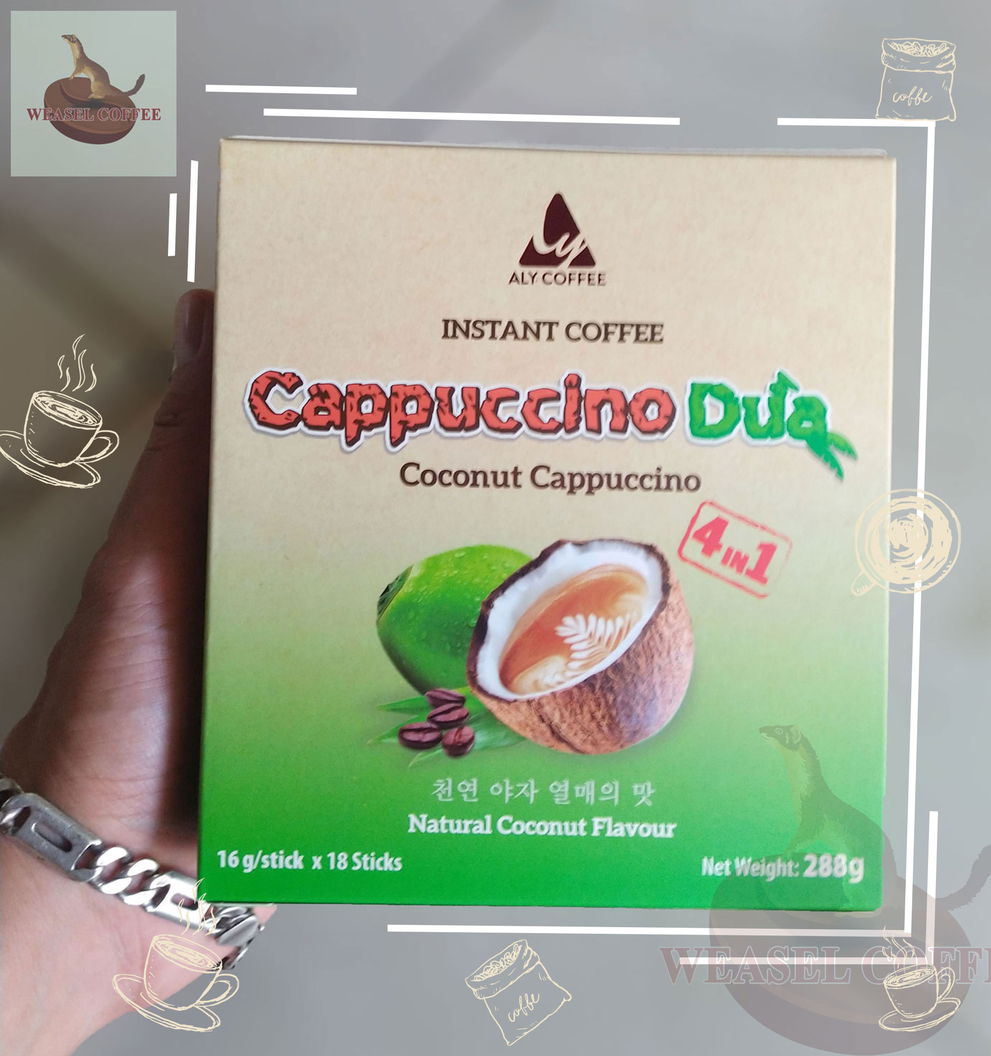 Combo 2 hộp ( 36 gói x 16g ) - Cà Phê Dừa Hòa Tan Cappuccino