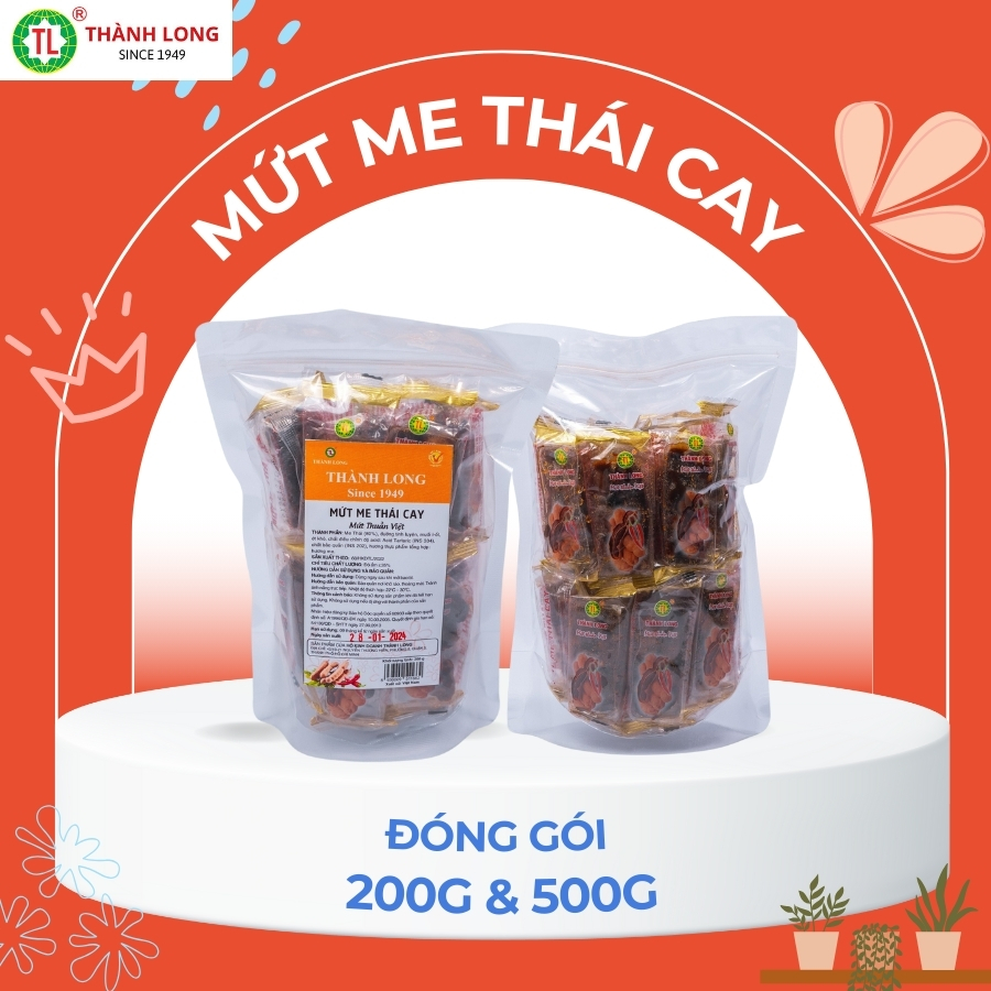 Mứt me thái cay thành long túi 120g/200g/500g - mứt tết - việt nam