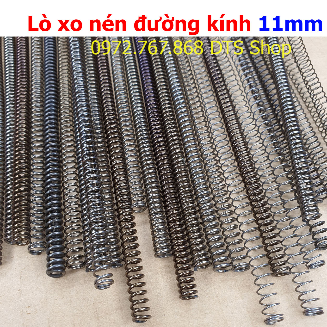 Lò xo nén đường kính ngoài 11mm, chiều dài 300mm