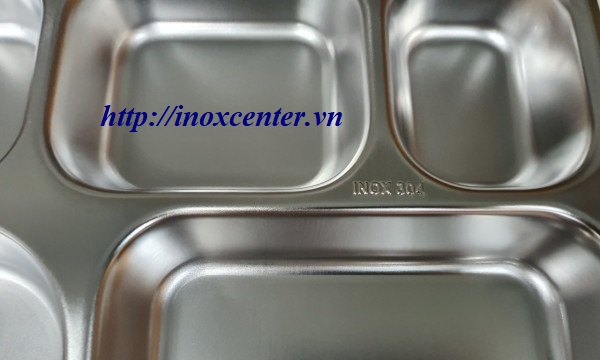 Khay cơm 5 ngăn sâu lòng inox lớn - inox 304