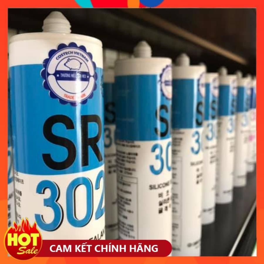 1 thùng keo silicone sr302 hàn quốc | màu trong suốt - trắng sữa - xám | keo silicon dán kính, bê tông, apollo