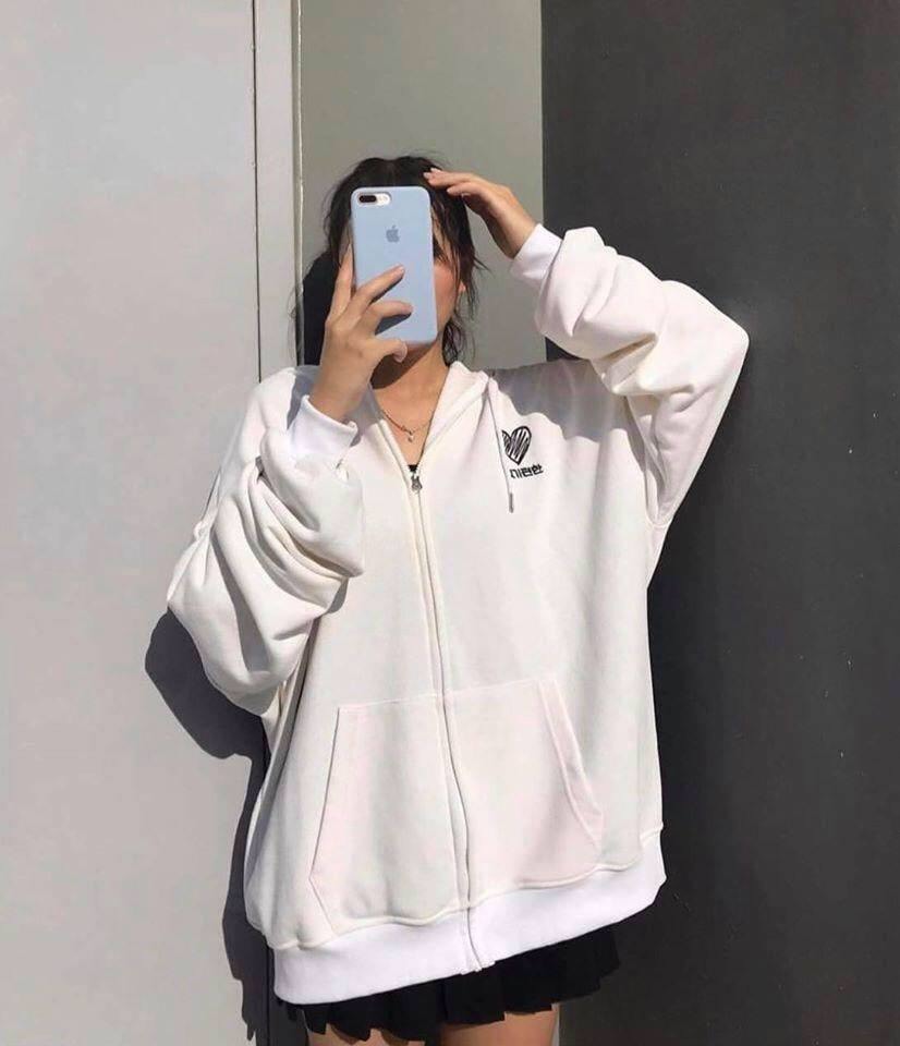[FREESHIP TOÀN QUỐC] Áo hoodie, áo khoác nỉ Thu đông Nữ Thêu Tim ,chất thun nỉ bông cực mịn ấm áp thời trang siêu rẻ 1588073045