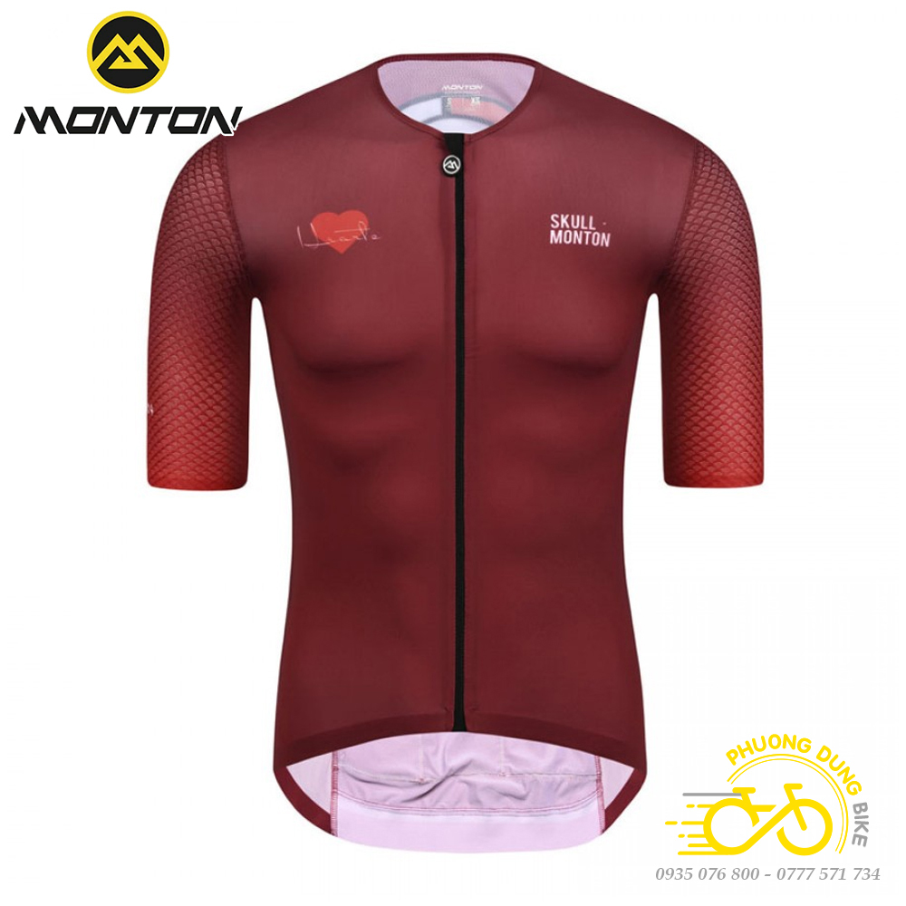 Áo thể thao nam đi xe đạp monton heart - màu đỏ