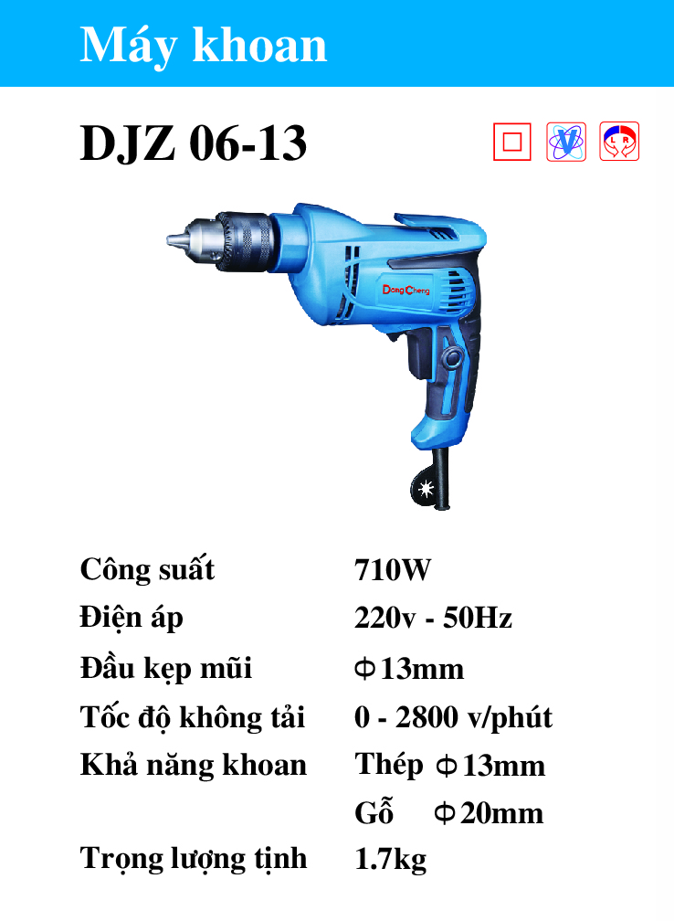 ??hàng nội địa??máy khoan djz 06-13 dongcheng 710w - chính hãng dongcheng