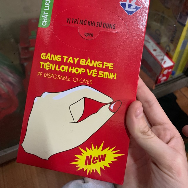 (Combo 5 ) hộp 500 chiếc găng tay nilon dùng 1 lần