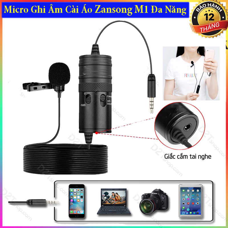 [HCM][ GIÁ RẺ CỰC SỐC ] Micro Ghi Âm Cài Áo Đa Năng Zansong M1-Mic Thu Âm Chuyên Nghiệp Cho You.tuber Tik.tok Streammer Giọng Nói Trong Trẻo Micro Cực Nhạy Không Bị Rè Có Jack 3.5mm và 6.5mm Micro Giảng Dạy Thuyết Trình Nhỏ Gọn Tiện