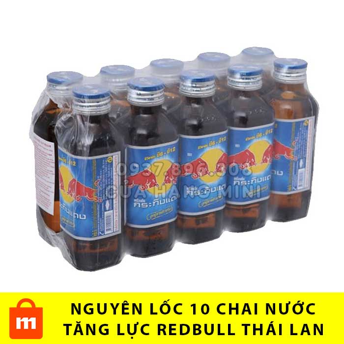 【COMBO】Lốc 10 Chai Nước Tăng Lực Red Bull (Bò Cụng Bò Húc) Thái Lan