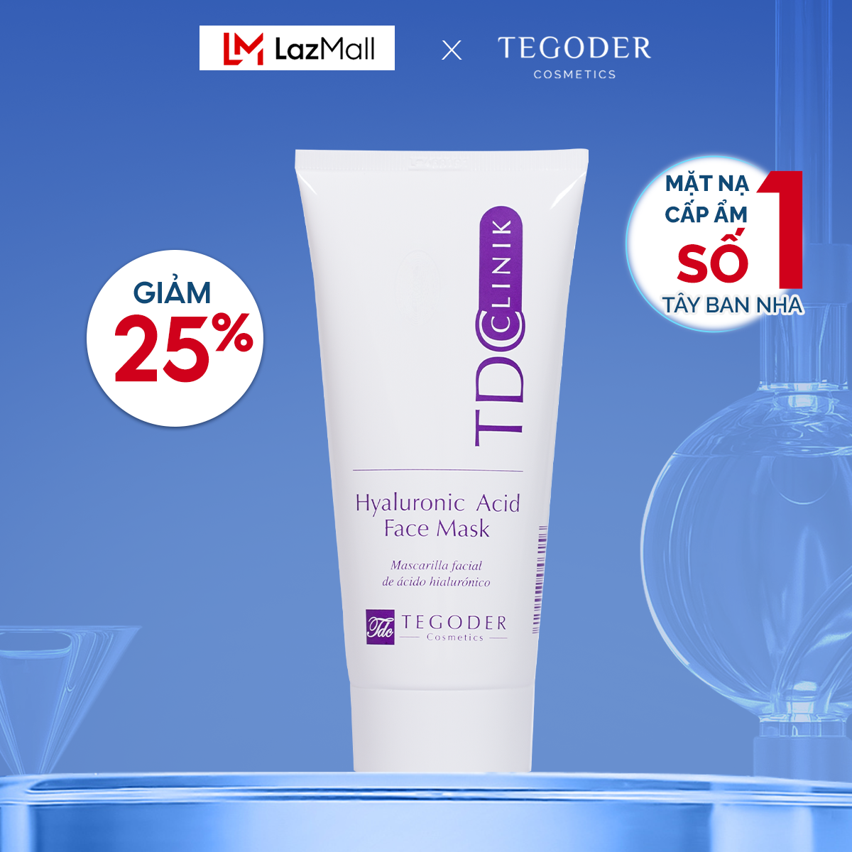 Mặt nạ HA Hyaluronic Acid tinh khiết siêu cấp ẩm căng mọng tế bào Tegoder Hyaluronic Acid face mask 200 ml mã p6156