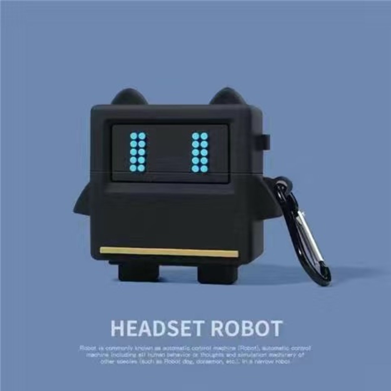 Robot màu đen phù hợp với cát nước yếu GỐM Vỏ bảo vệ tai nghe Bluetooth