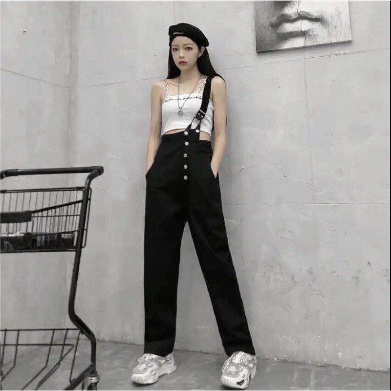 Quần Yếm Kaki Dây Chéo Siêu Cá Tính