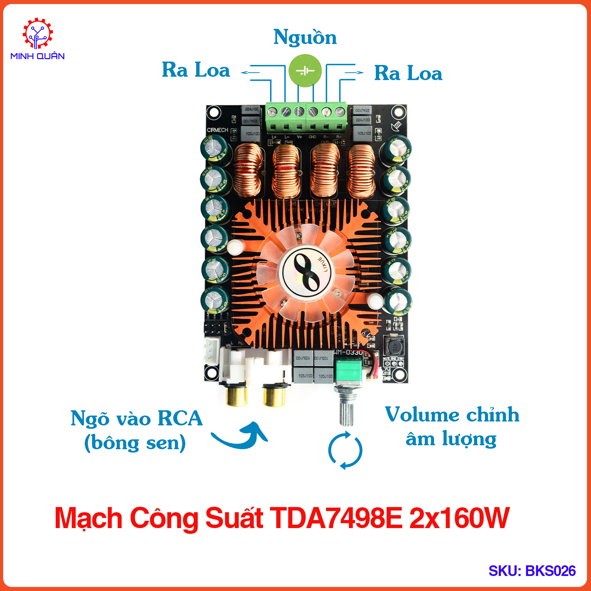 Board Công Suất, Mạch Khuếch Đại Âm Thanh TDA7498E Công Suất Khủng 2x160W