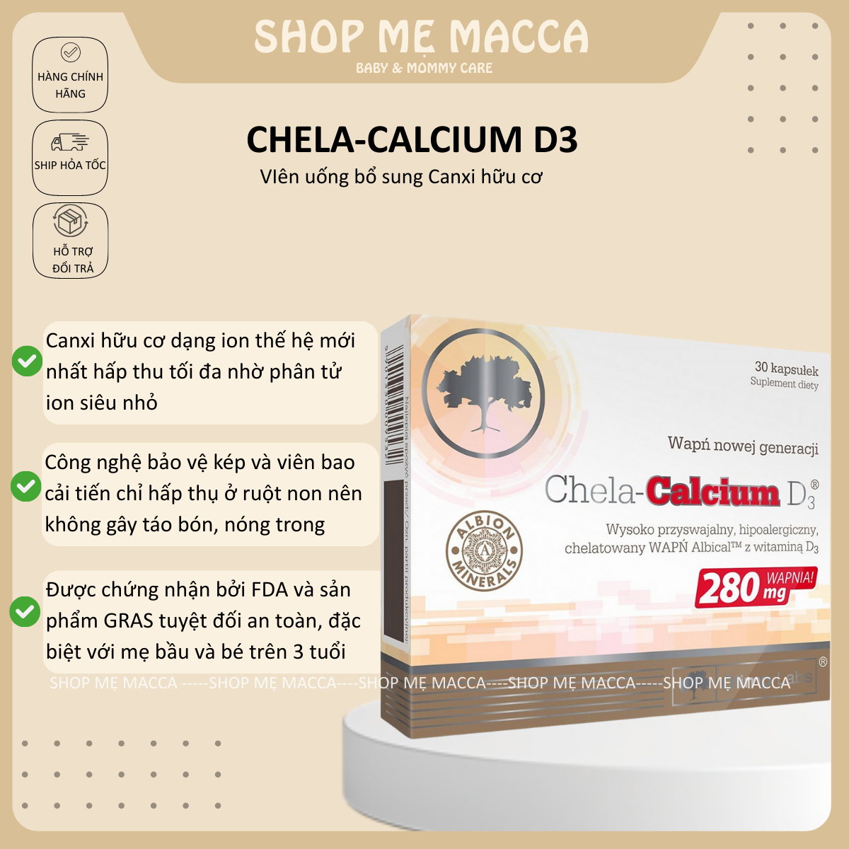 [ Hàng AUTH - Bill ảnh sau] Canxi hữu cơ Chela - Calcium D3 cho mẹ bầu và sau sinh