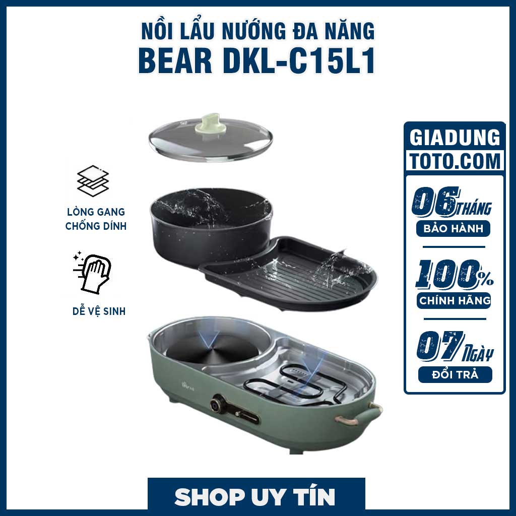 Nồi lẩu nướng đa năng 2 in 1 cao cấp bếp nướng gia đình không khói, không dính Bếp lẩu nướng điện kết hợp tiện dụng