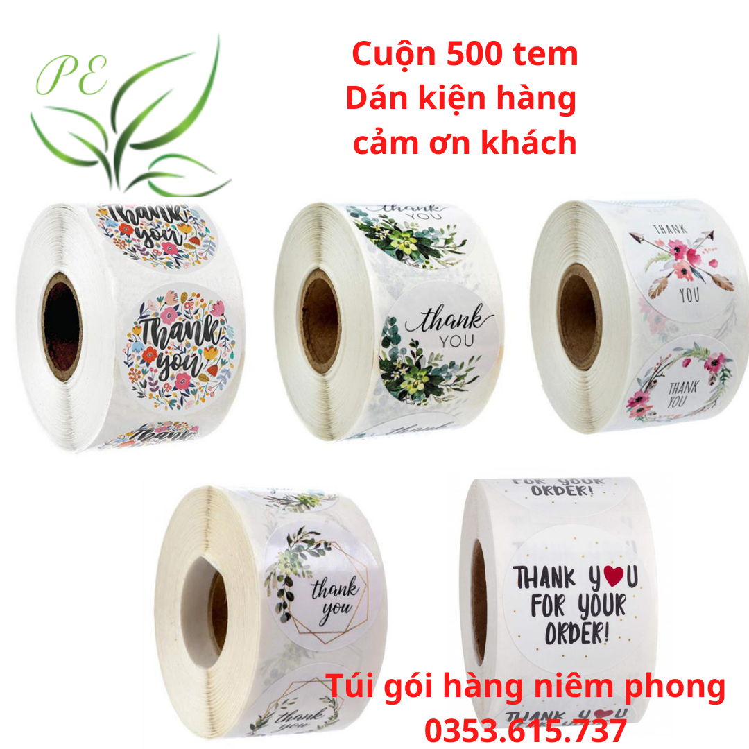 500 Tem Nhãn Dán Gói Hàng/ Sticker Thank You
