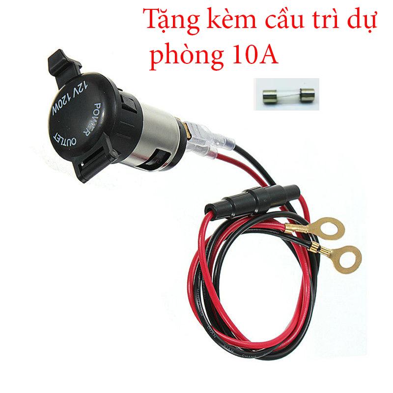 Đầu ổ cắm nguồn tẩu trên ô tô xe máy 12V - 24v 120W