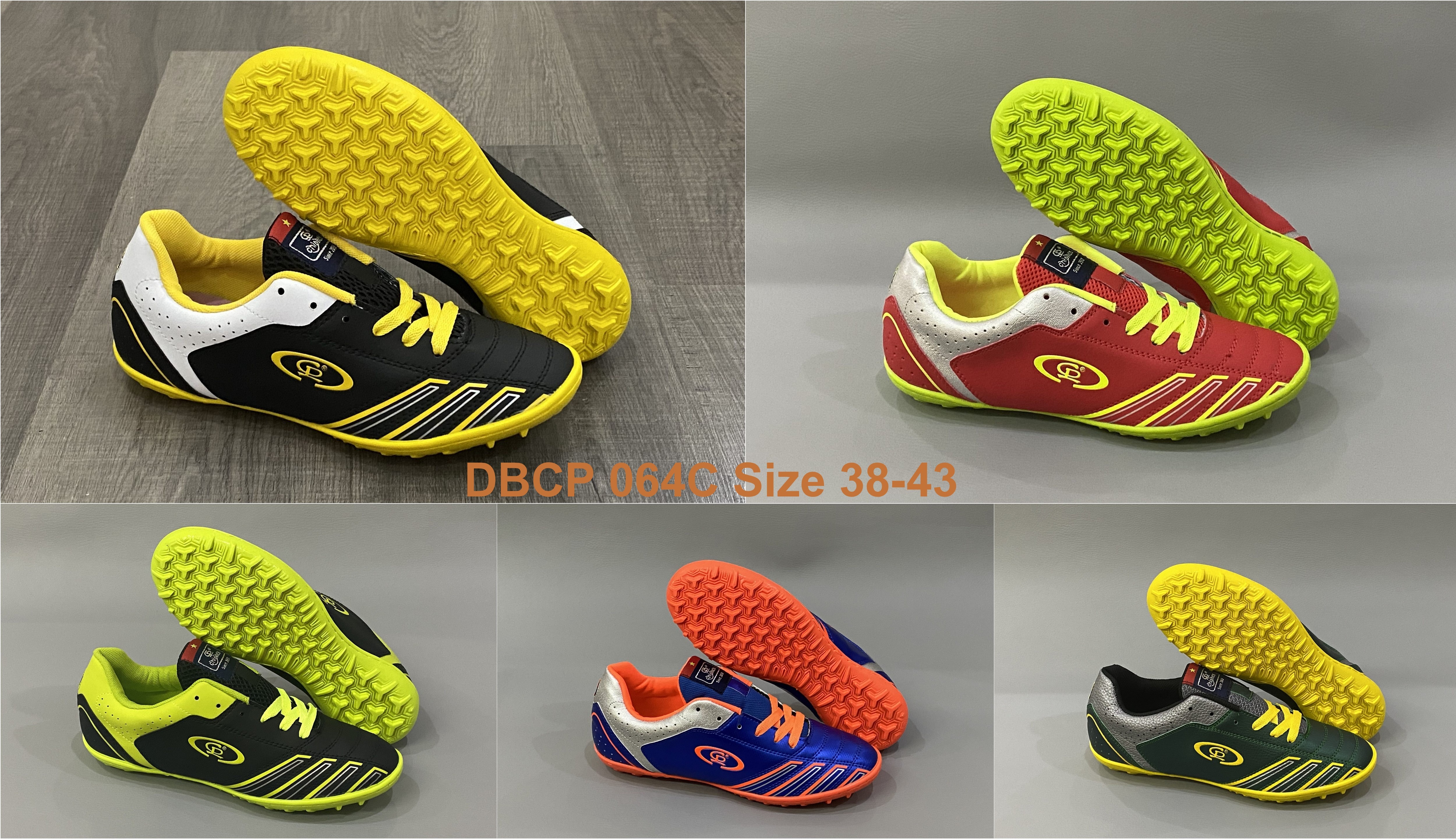 Giày đá bóng sân futsal hiệu Chí Phèo 064c đế cao su tự nhiên (có size lớn 44-46)