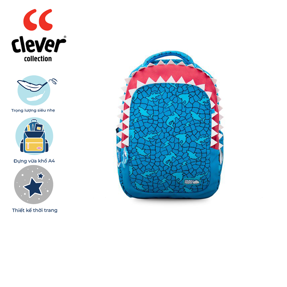 Ba lô cleverhippo easy go - shark cage bs0108/blue