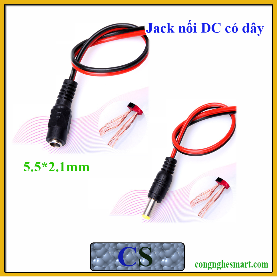 Dây jack nguồn dc 5.5x2.1mm jack dc có dây