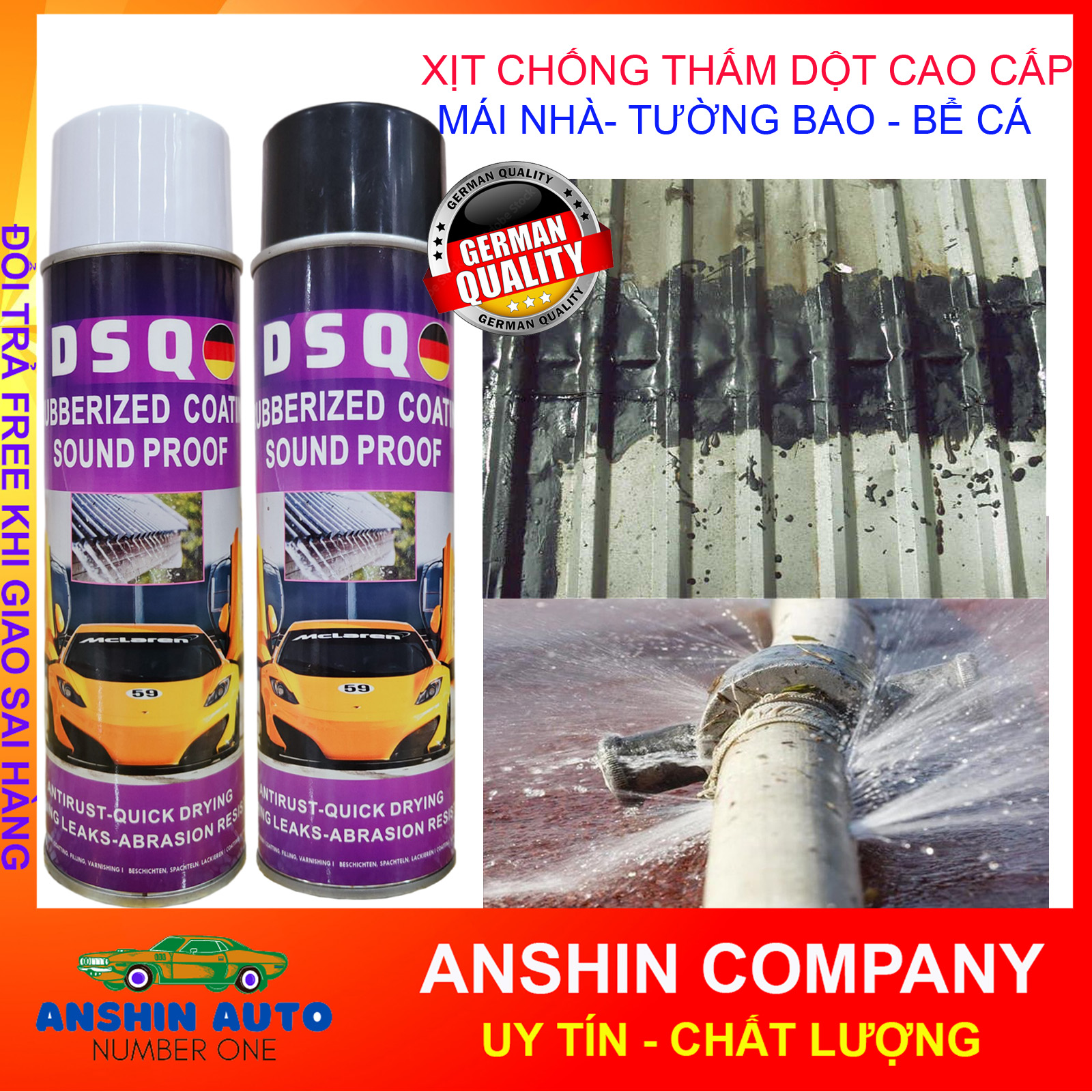 Keo Chống Dột Mái Tôn Dsq 700ml - Bình Xịt Chống Thấm Tường, Bể Cá, Vá Mái Ngói, Mái Tôn, Đường Ống Rò Rỉ Nước [MILOZA]