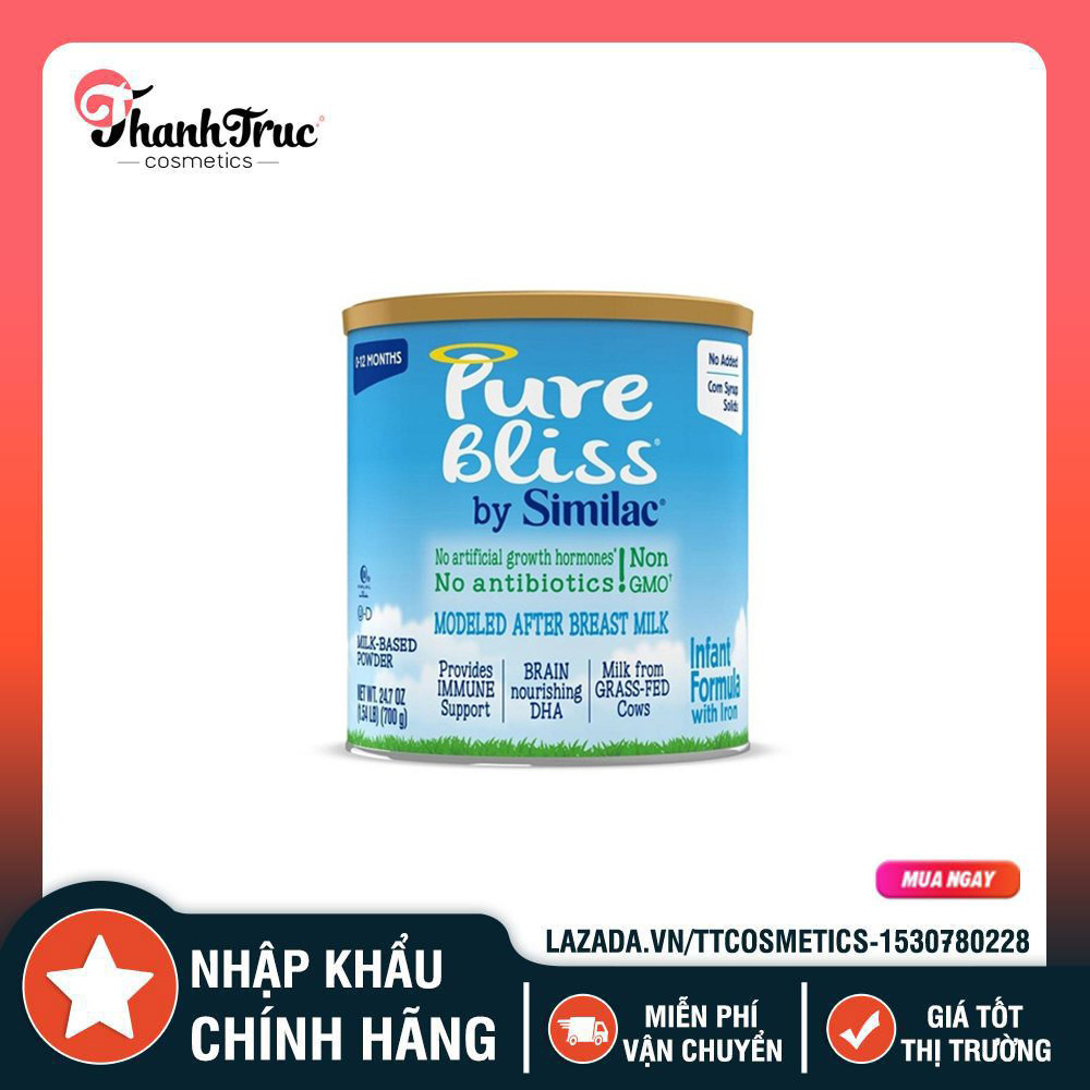 Sữa bột pure bliss by similac non-gmo infant formula 0-12 tháng 700g mỹ