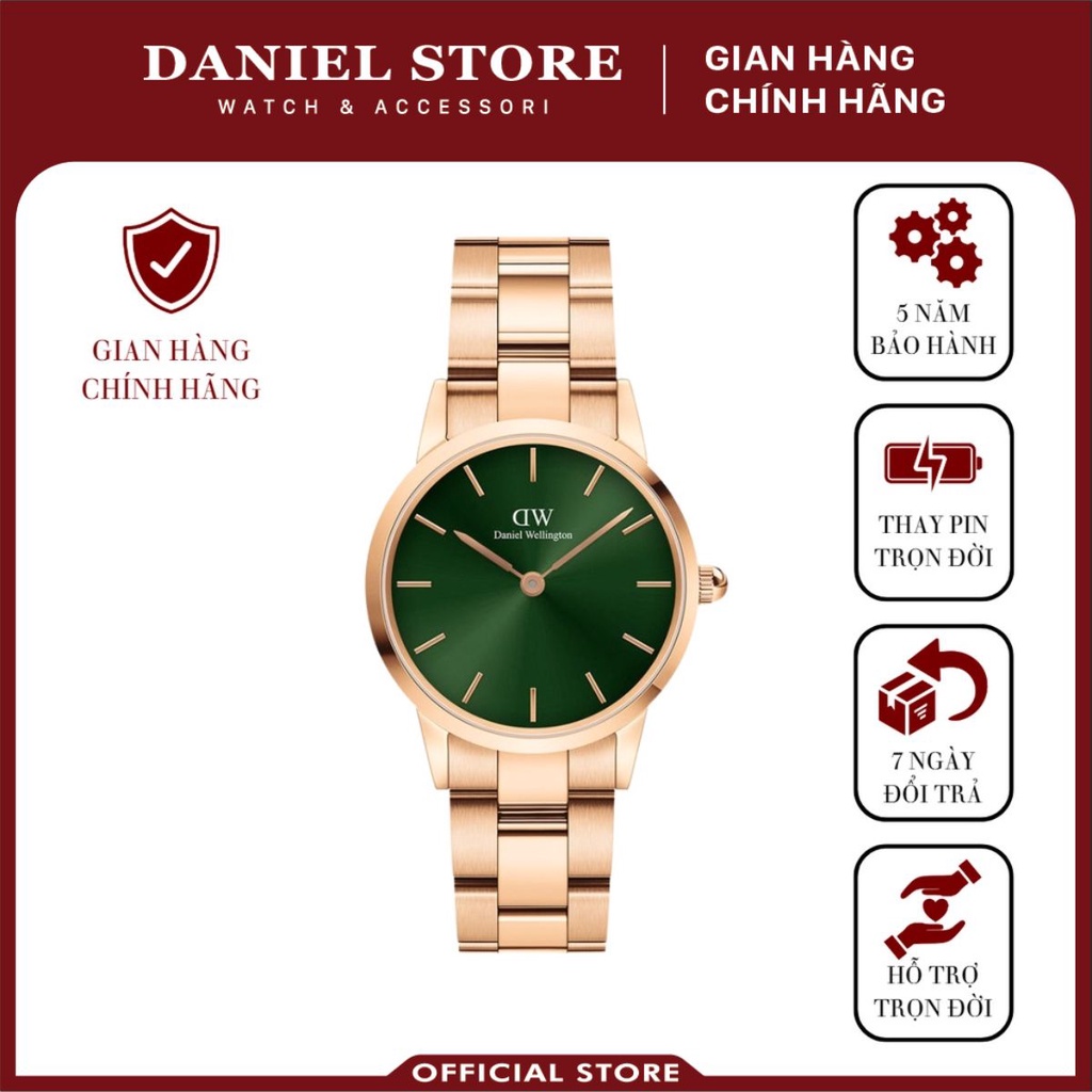 Đồng hồ Nam Nữ Daniel Wellington Iconic Link Rosegold Green - Daniel Store