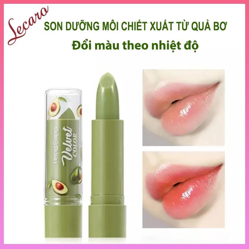 [HCM]Son Dưỡng Môi Chiết Xuất Từ Quả Bơ Tự Nhiên Thay Đổi Màu Môi Theo Nhiệt Độ LECARO