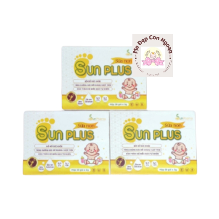 Sữa non SUNPLUS - Tăng Đề Kháng, Tăng Hệ miễn dịch, Hỗ Trợ Hệ Hô Hấp cực nhạy Hộp 30 gói