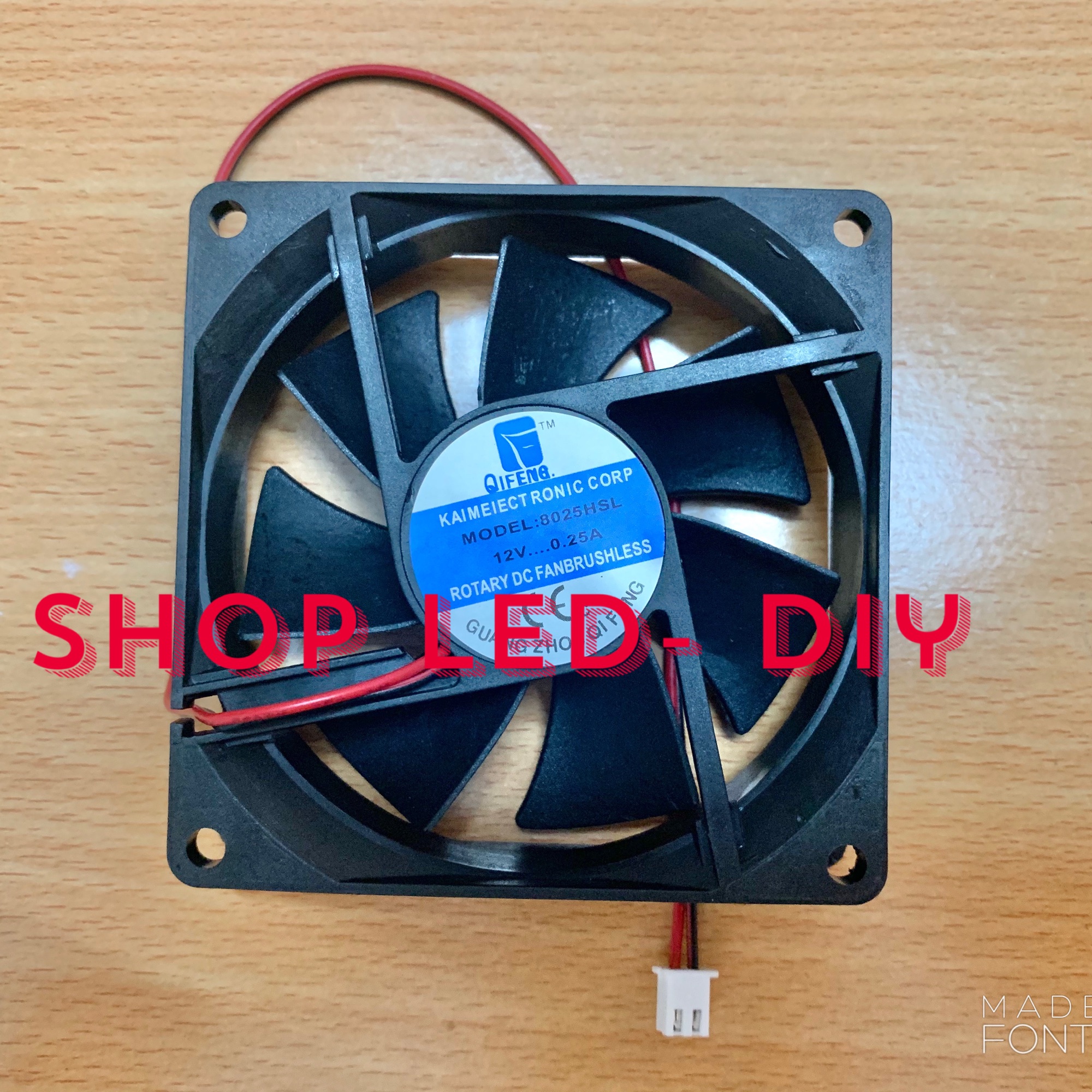 Quạt tản nhiệt 8x8x2.5cm nguồn 12v-0.25a