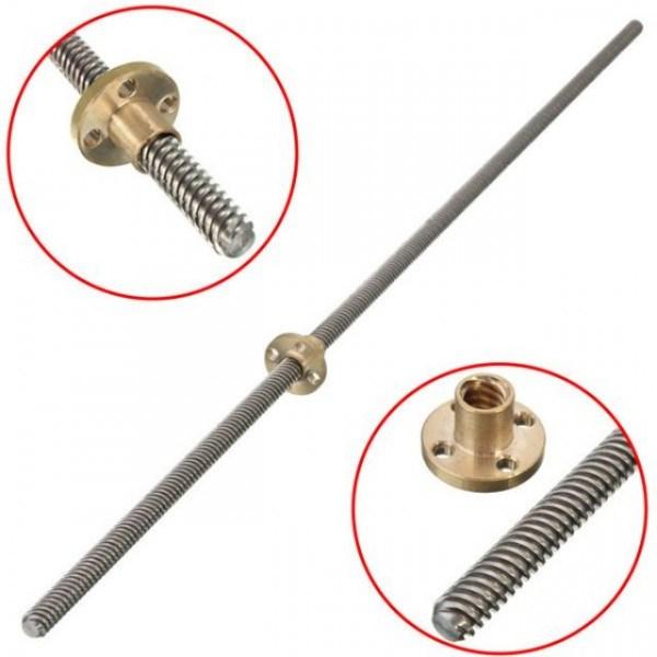 Vitme t8 kèm đai ốc - bước 2mm dài 200mm