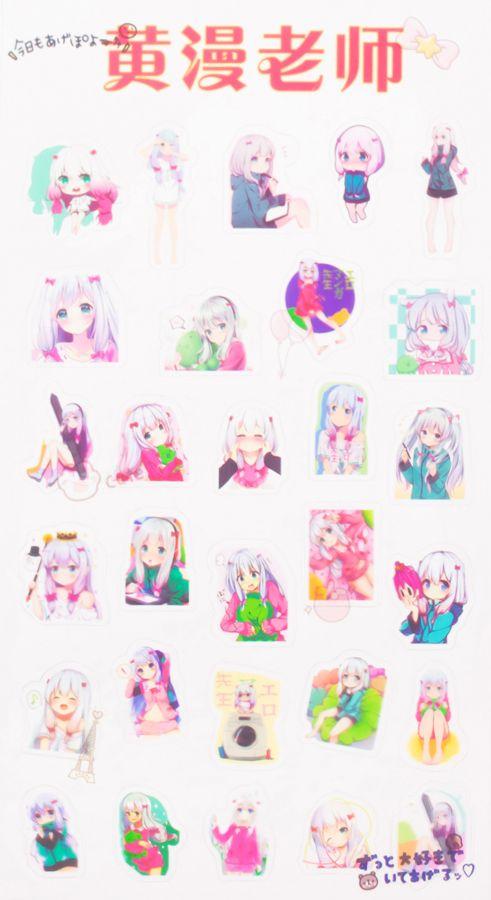 Sticker Anime ảnh dán anime Chibi viền trong 20x11cm - Eromanga-sensei