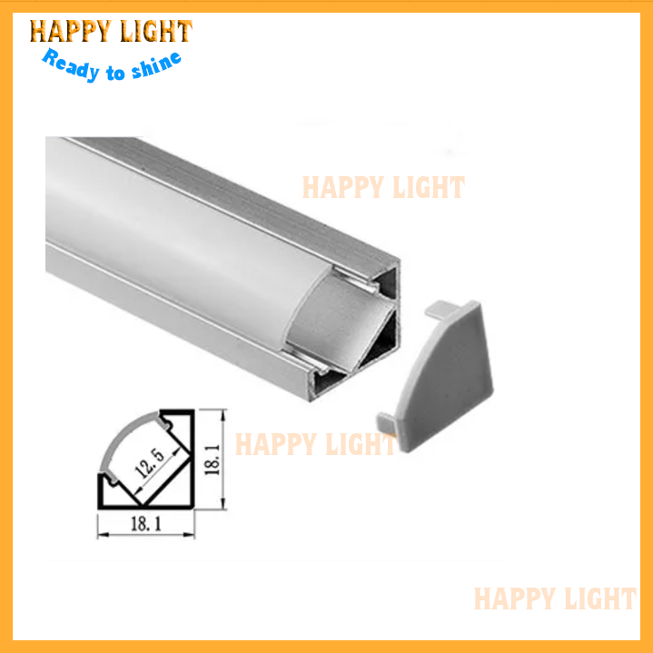 V18-18 thanh nhôm định hình đèn led góc v, thanh nhôm v, thanh nhôm đèn led v