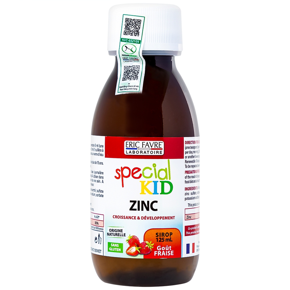 Special KID ZINC - Bổ sung kẽm, tăng cường sức đề kháng - Chai 125ml - Eric Favre, Pháp