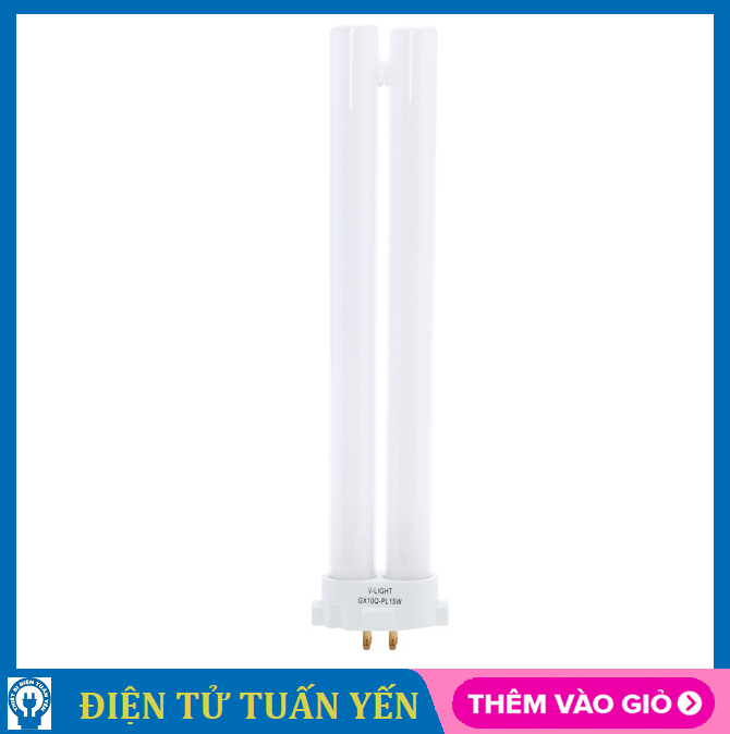 Bóng đèn compact V-light PL 15W 4 chân vuông chống cận thị - Hàng chính hãng
