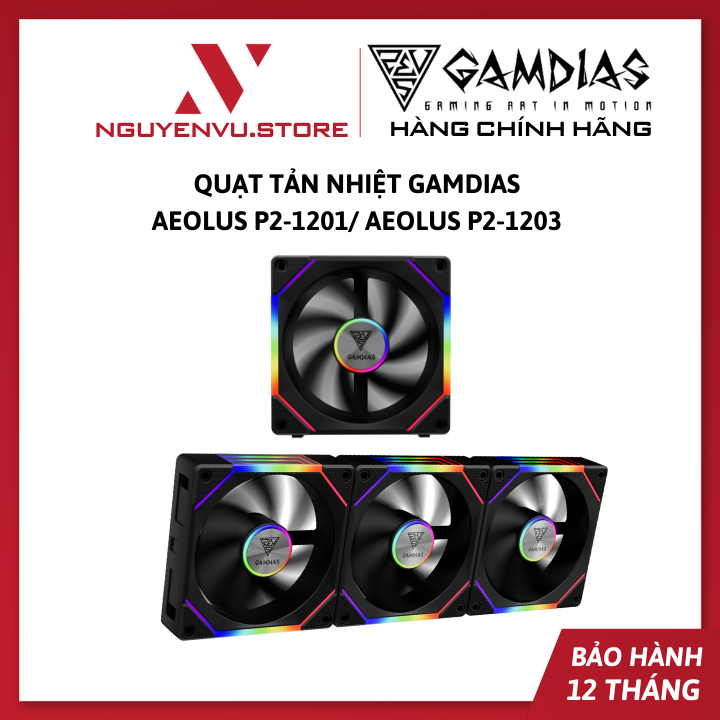 Quạt Tản Nhiệt Gamdias AEOLUS P2-1201/ AEOLUS P2-1203 - Hàng Chính Hãng