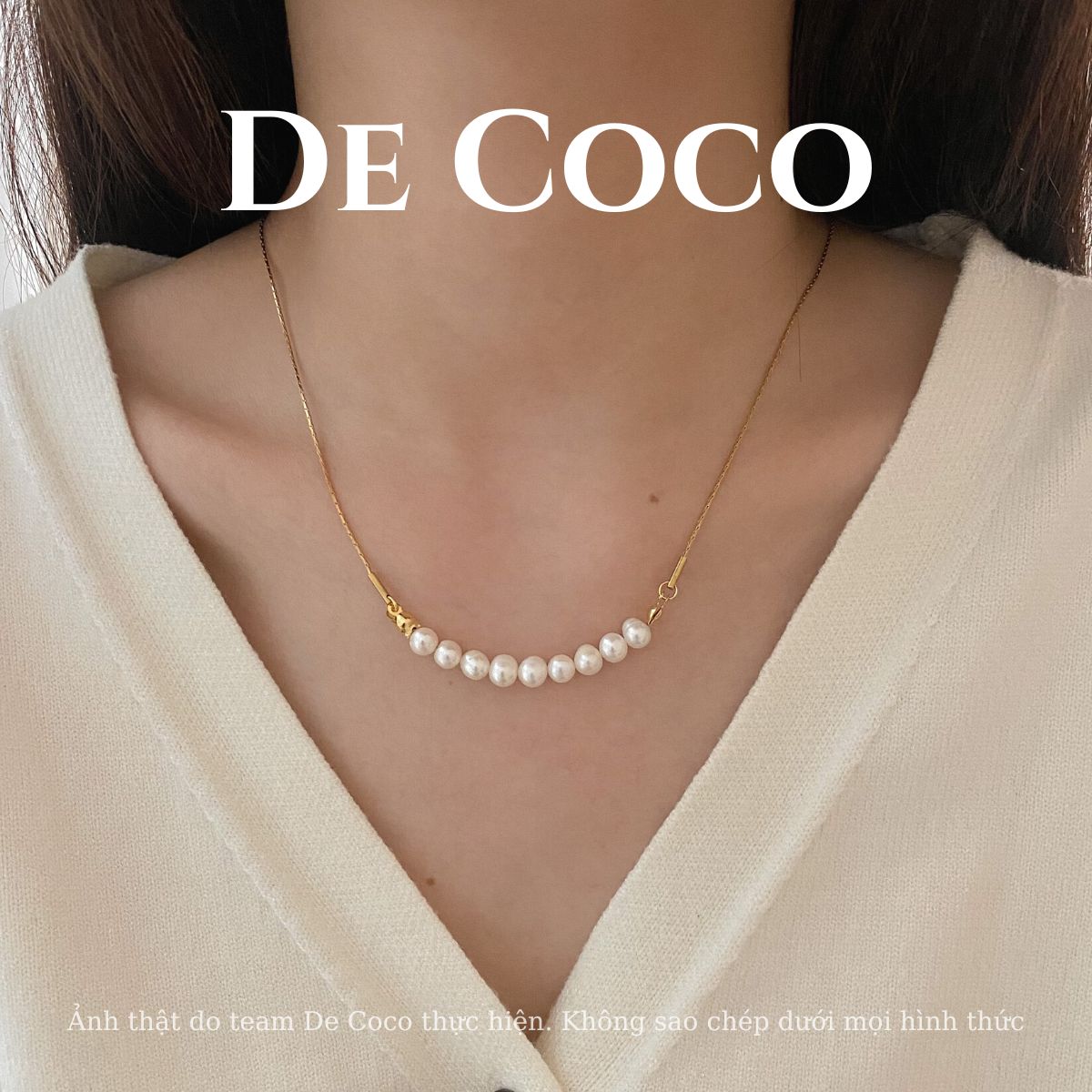 Vòng cổ, dây chuyền mặt chuỗi ngọc trai Manipe De Coco