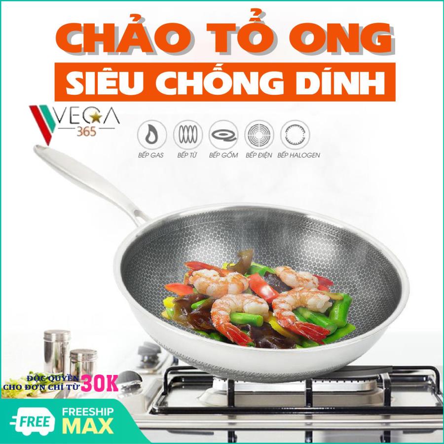 Chảo Vân Tổ Ong Lòng Sâu size 32cm , Chảo Chống Dính Ceramic , Chảo vân tổ ong chống dính dùng được cho mọi loại bếp kể cả bếp từ