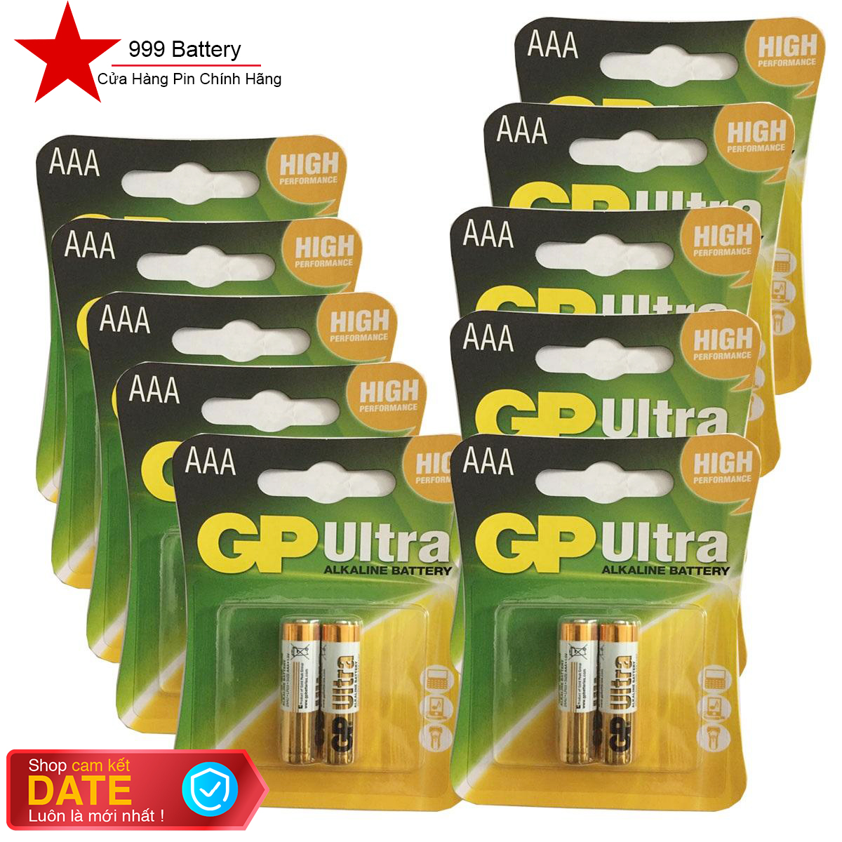 Combo 10 vỉ pin aaa gp super alkaline
