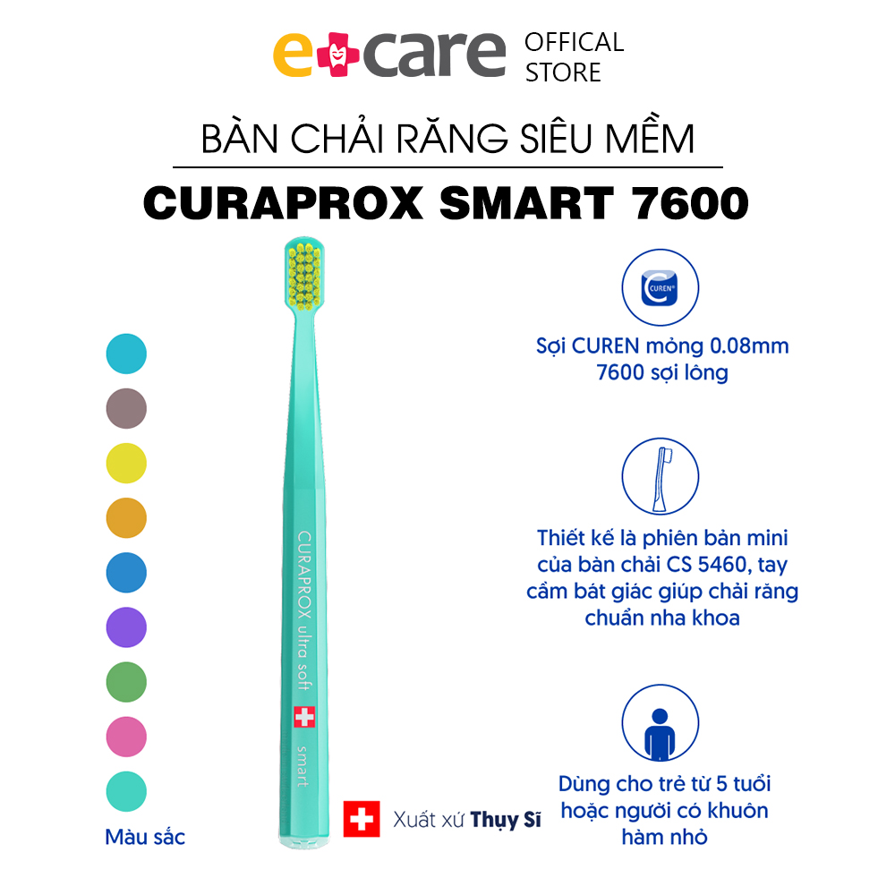 Bàn chải răng siêu mềm Curaprox Smart 7600 Ultra Soft Thụy Sĩ