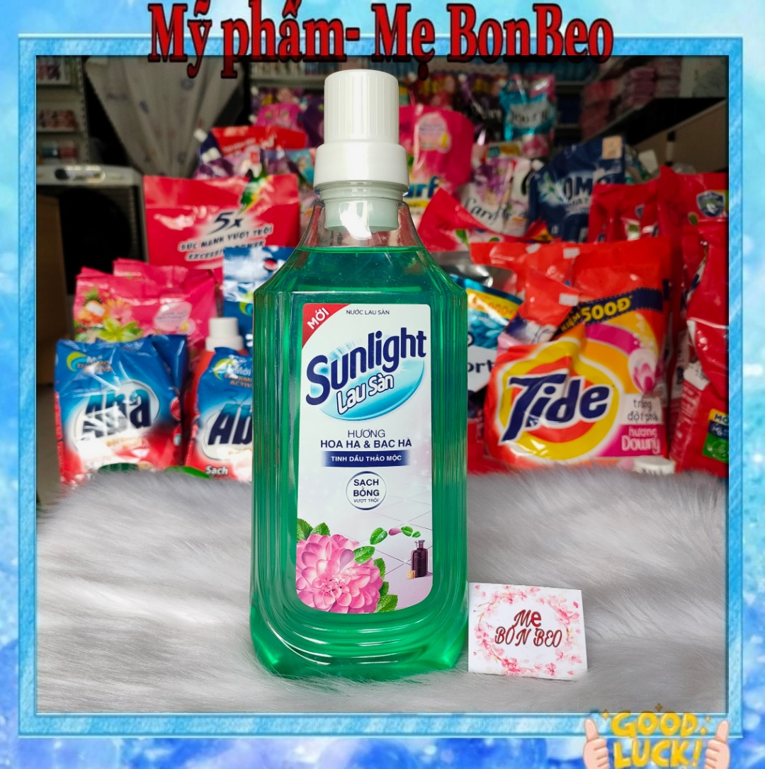 Nước Lau Sàn Sunlight Tinh Dầu Thảo Mộc Hoa Hạ Và Bạc Hà Chai 1kg