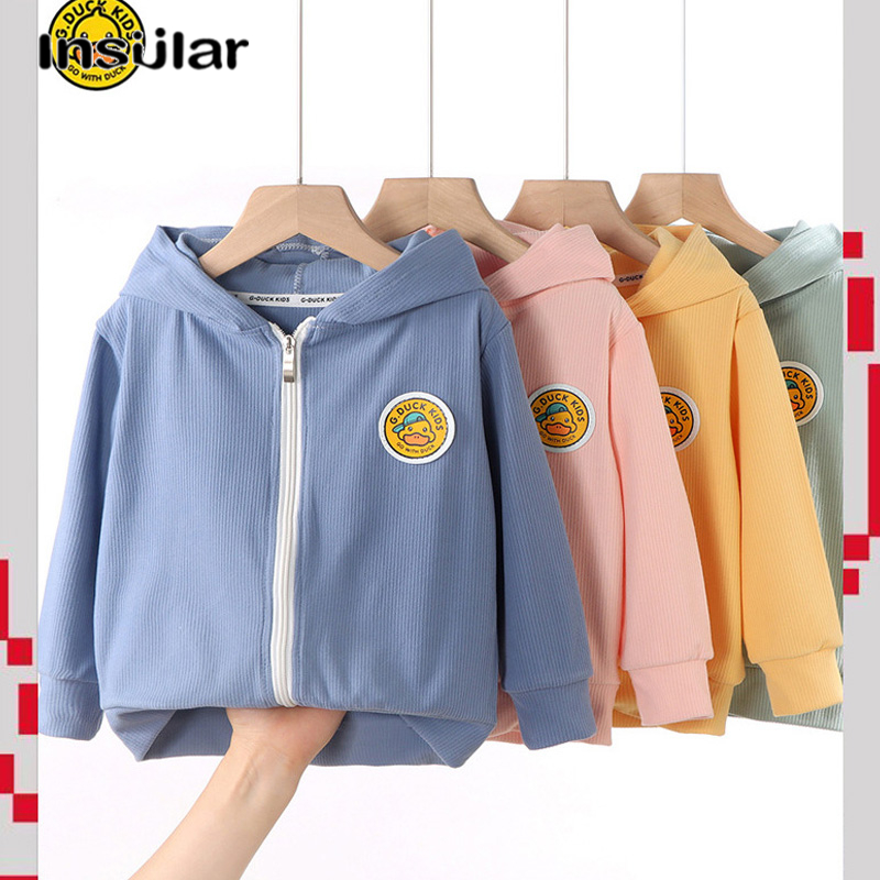 Insular Children's double-sided fleece hInsulardie casual hInsularded fashionable warm jacket for boys and girls