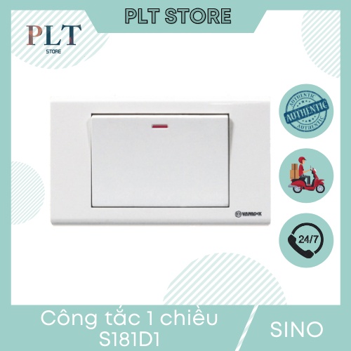 Công tắc đơn 1 chiều phím lớn 10a s181d1 sino sê-ri s18 mega