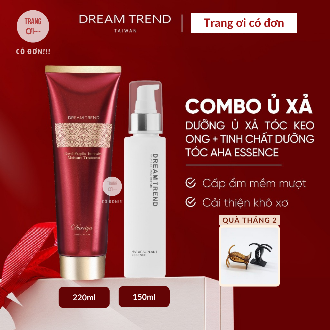 [HCM]Combo tinh chất dưỡng tóc AHA Dream Trend và dầu xả Dream Trend mask tóc