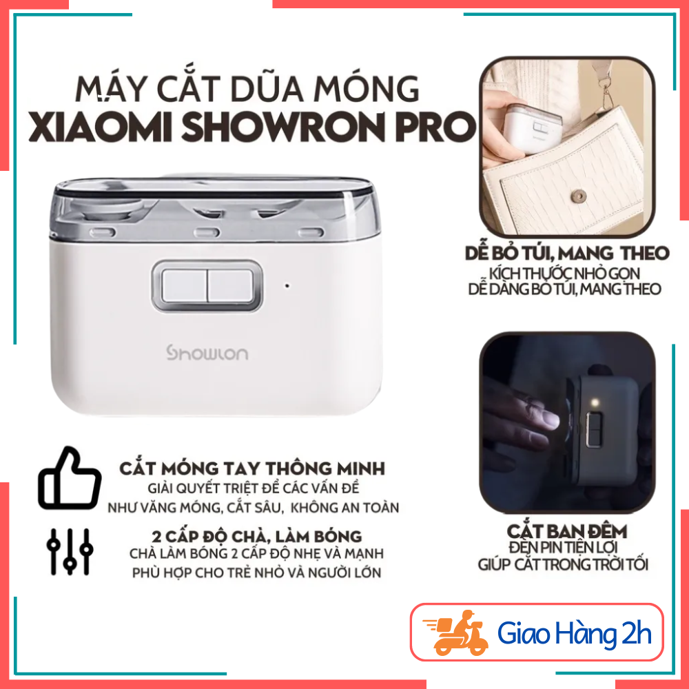  Máy cắt móng tay Xiaolang Showron Pro tự động cắt móng Máy cắt móng tay cho bé tích hợp dũa móng bằng điện phù hợp cả người lớn dùng pin sạc 