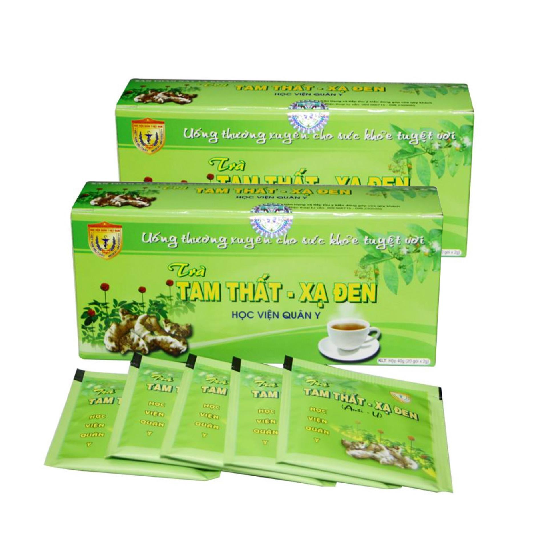[HCM]Bộ 2 Trà thanh lọc cơ thể phòng chống ung thư Tam Thất Xạ Đen Học Viện Quân Y (20 gói x2)