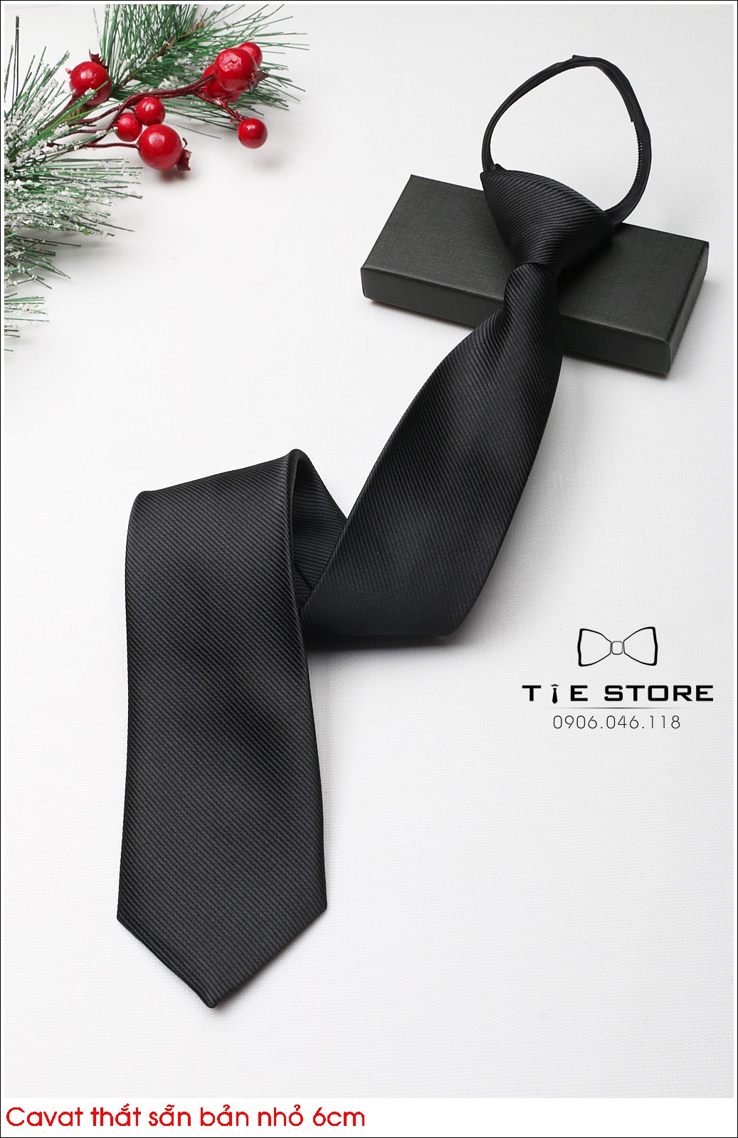 Cà vạt thắt sẵn cao cấp 6*45cm - cà vạt nam công sở